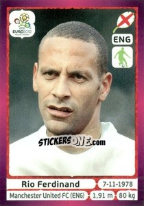 Cromo Rio Ferdinand - UEFA Euro Poland-Ukraine 2012. Deutschland edition - Panini