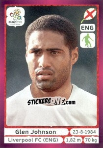Sticker Glen Johnson - UEFA Euro Poland-Ukraine 2012. Deutschland edition n. 496 - Panini