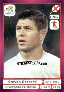 Sticker Steven Gerrard - UEFA Euro Poland-Ukraine 2012. Deutschland edition n. 499 - Panini