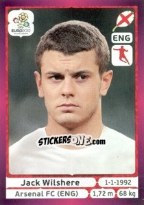Sticker Jack Wilshere - UEFA Euro Poland-Ukraine 2012. Deutschland edition n. 502 - Panini