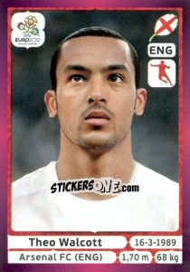 Sticker Theo Walcott - UEFA Euro Poland-Ukraine 2012. Deutschland edition n. 505 - Panini
