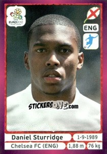 Sticker Daniel Sturridge - UEFA Euro Poland-Ukraine 2012. Deutschland edition n. 506 - Panini