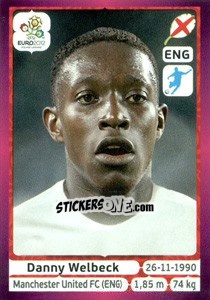 Sticker Danny Welbeck - UEFA Euro Poland-Ukraine 2012. Deutschland edition n. 507 - Panini