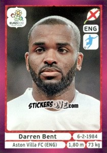 Sticker Darren Bent - UEFA Euro Poland-Ukraine 2012. Deutschland edition n. 508 - Panini