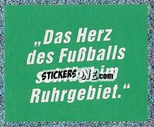 Sticker Das Herz des Fußballs schlägt im Ruhrpott - Pöhler, Typen, Zauberer!
 n. 9 - Juststickit