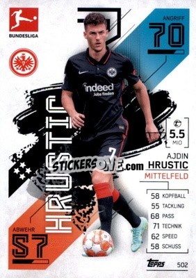 Sticker Ajdin Hrustic - German Fussball Bundesliga 2021-2022. Match Attax Extra
 n. 502 - Topps