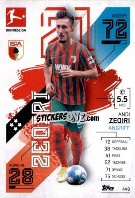 Sticker Andi Zeqiri - German Fussball Bundesliga 2021-2022. Match Attax Extra
 - Topps
