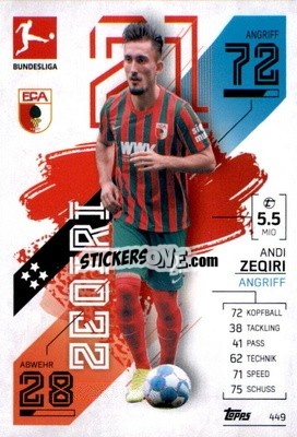 Figurina Andi Zeqiri - German Fussball Bundesliga 2021-2022. Match Attax Extra
 - Topps