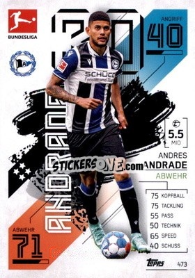 Sticker Andres Andrade - German Fussball Bundesliga 2021-2022. Match Attax Extra
 - Topps
