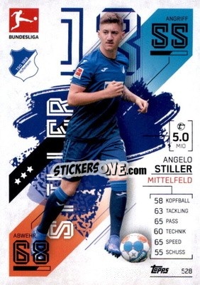 Sticker Angelo Stiller - German Fussball Bundesliga 2021-2022. Match Attax Extra
 n. 528 - Topps