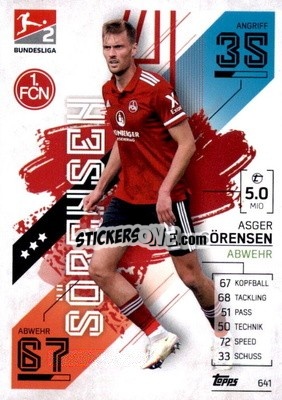 Figurina Asger Sörensen - German Fussball Bundesliga 2021-2022. Match Attax Extra
 - Topps