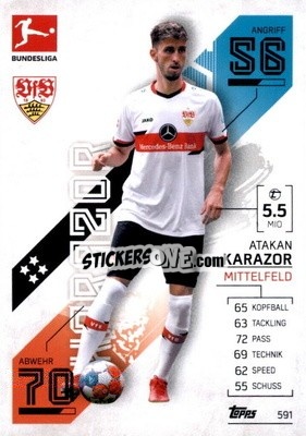 Sticker Atakan Karazor - German Fussball Bundesliga 2021-2022. Match Attax Extra
 n. 591 - Topps