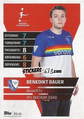 Sticker Benedikt Bauer - German Fussball Bundesliga 2021-2022. Match Attax Extra
 - Topps