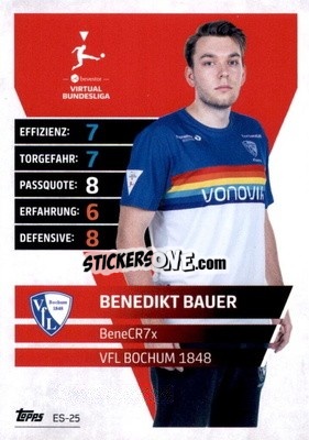 Sticker Benedikt Bauer – BeneCR7x - German Fussball Bundesliga 2021-2022. Match Attax Extra
 - Topps