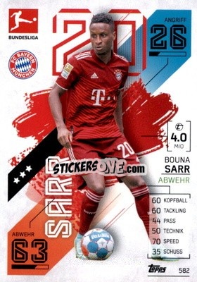 Sticker Bouna Sarr - German Fussball Bundesliga 2021-2022. Match Attax Extra
 n. 582 - Topps