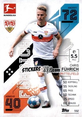 Sticker Chris Führich - German Fussball Bundesliga 2021-2022. Match Attax Extra
 n. 592 - Topps