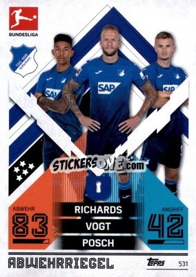 Sticker Chris Richards / Kevin Vogt / Stefan Posch - German Fussball Bundesliga 2021-2022. Match Attax Extra
 n. 531 - Topps