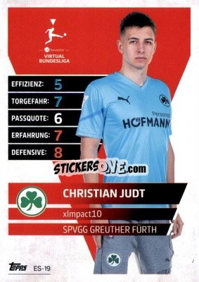 Sticker Christian Judt – xImpact10 - German Fussball Bundesliga 2021-2022. Match Attax Extra
 - Topps