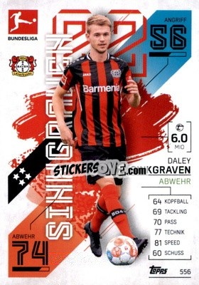 Sticker Daley Sinkgraven - German Fussball Bundesliga 2021-2022. Match Attax Extra
 - Topps