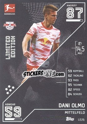 Sticker Dani Olmo - German Fussball Bundesliga 2021-2022. Match Attax Extra
 n. LE26 - Topps