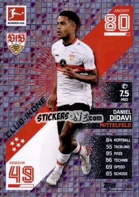 Sticker Daniel Didavi - German Fussball Bundesliga 2021-2022. Match Attax Extra
 n. 595 - Topps