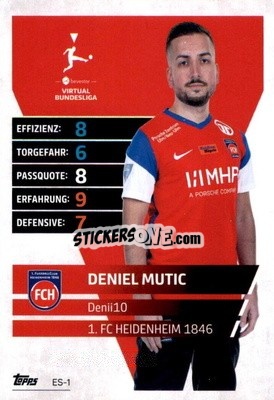 Figurina Deniel Mutic – Denii10 - German Fussball Bundesliga 2021-2022. Match Attax Extra
 - Topps