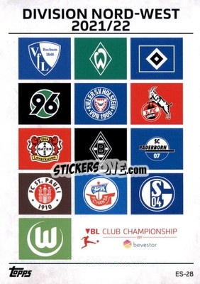 Sticker Division Nord-West 2021/22 - German Fussball Bundesliga 2021-2022. Match Attax Extra
 - Topps