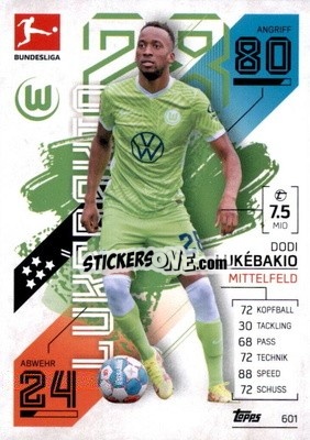 Sticker Dodi Lukébakio - German Fussball Bundesliga 2021-2022. Match Attax Extra
 - Topps