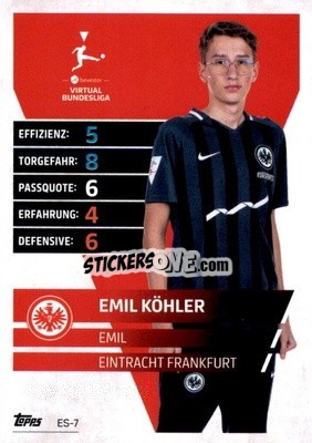 Cromo Emil Köhler – EMIL - German Fussball Bundesliga 2021-2022. Match Attax Extra
 - Topps