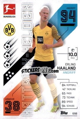 Sticker Erling Haaland - German Fussball Bundesliga 2021-2022. Match Attax Extra
 - Topps