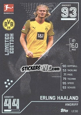Sticker Erling Haaland - German Fussball Bundesliga 2021-2022. Match Attax Extra
 - Topps