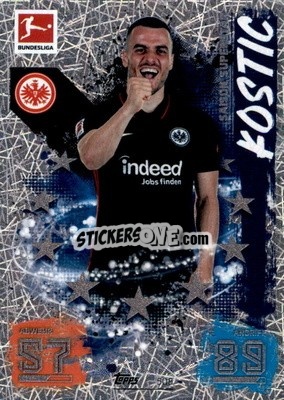Sticker Filip Kostic - German Fussball Bundesliga 2021-2022. Match Attax Extra
 - Topps