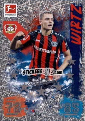Sticker Florian Wirtz - German Fussball Bundesliga 2021-2022. Match Attax Extra
 n. 562 - Topps