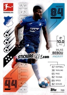 Sticker Ihlas Bebou - German Fussball Bundesliga 2021-2022. Match Attax Extra
 n. 700 - Topps