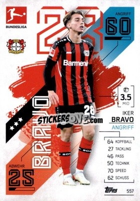 Sticker Iker Bravo - German Fussball Bundesliga 2021-2022. Match Attax Extra
 - Topps