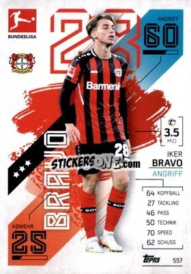 Figurina Iker Bravo - German Fussball Bundesliga 2021-2022. Match Attax Extra
 - Topps