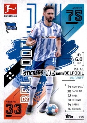 Sticker Ishak Belfodil - German Fussball Bundesliga 2021-2022. Match Attax Extra
 n. 458 - Topps