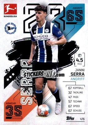 Sticker Janni Serra - German Fussball Bundesliga 2021-2022. Match Attax Extra
 - Topps