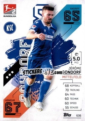 Sticker Jérôme Gondorf - German Fussball Bundesliga 2021-2022. Match Attax Extra
 n. 636 - Topps