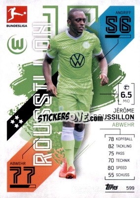 Sticker Jérôme Roussillon - German Fussball Bundesliga 2021-2022. Match Attax Extra
 n. 599 - Topps
