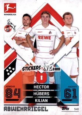 Sticker Jonas Hector / Timo Hübers / Luca Kilian - German Fussball Bundesliga 2021-2022. Match Attax Extra
 n. 540 - Topps