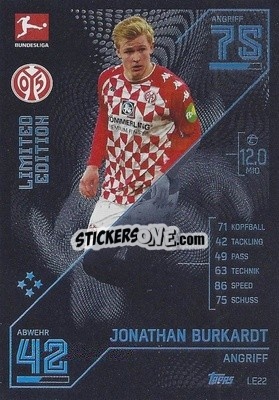 Sticker Jonathan Burkardt - German Fussball Bundesliga 2021-2022. Match Attax Extra
 - Topps