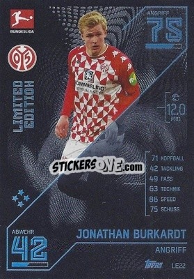 Sticker Jonathan Burkardt - German Fussball Bundesliga 2021-2022. Match Attax Extra
 n. LE22 - Topps