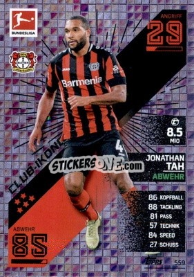 Sticker Jonathan Tah - German Fussball Bundesliga 2021-2022. Match Attax Extra
 n. 559 - Topps