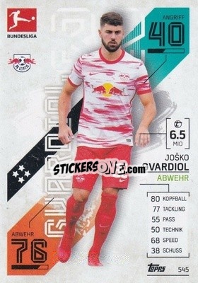 Sticker Joško Gvardiol - German Fussball Bundesliga 2021-2022. Match Attax Extra
 n. 545 - Topps