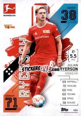 Figurina Julian Ryerson - German Fussball Bundesliga 2021-2022. Match Attax Extra
 - Topps