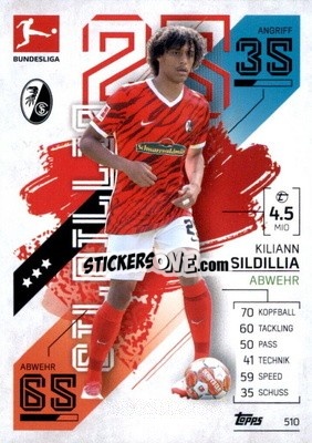 Sticker Kiliann Sildillia - German Fussball Bundesliga 2021-2022. Match Attax Extra
 n. 510 - Topps