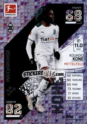 Sticker Kouadio Koné - German Fussball Bundesliga 2021-2022. Match Attax Extra
 - Topps