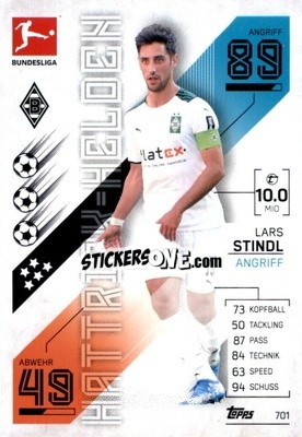 Sticker Lars Stindl - German Fussball Bundesliga 2021-2022. Match Attax Extra
 n. 701 - Topps