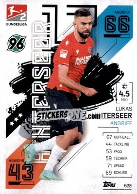 Cromo Lukas Hinterseer - German Fussball Bundesliga 2021-2022. Match Attax Extra
 - Topps
